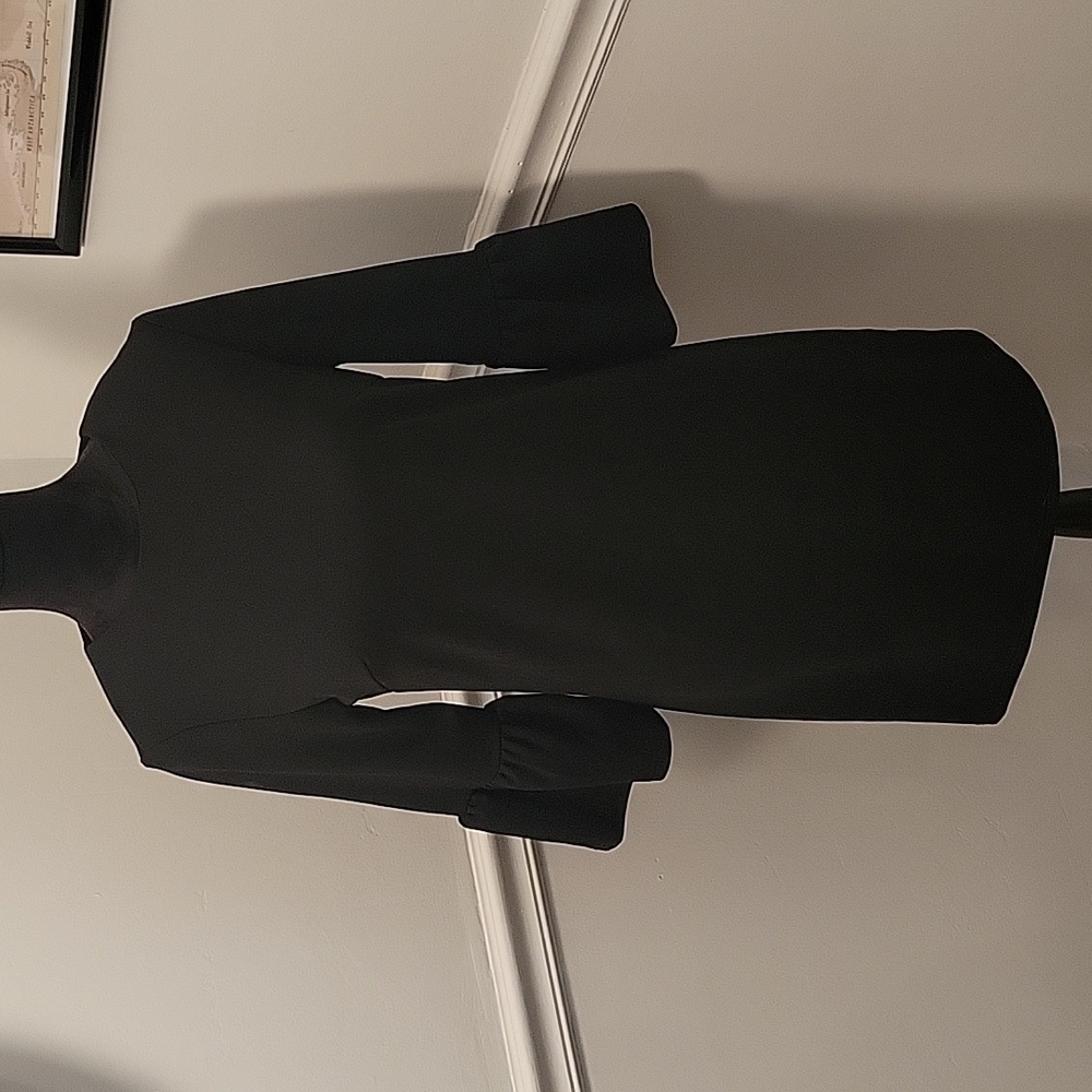 She + Sky Mini Dress Ruffle Sleeve Black‎ Womens Small